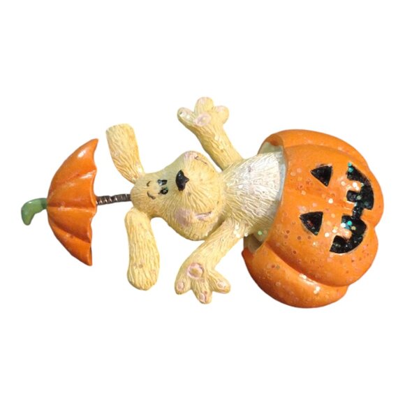 ⭐ Vintage Puppy in Pumpkin Brooch - Picture 3 of 4